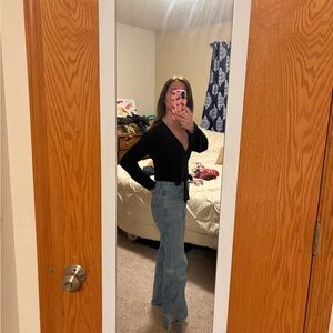 Reformation black cashmere wrap sweater